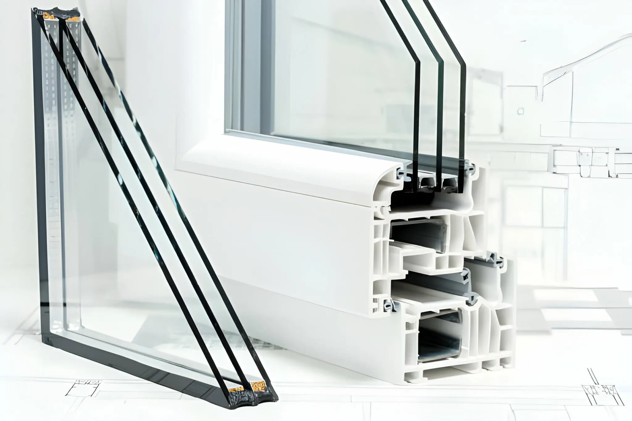 Ventana PVC con vidrio climalit de alto rendimiento
